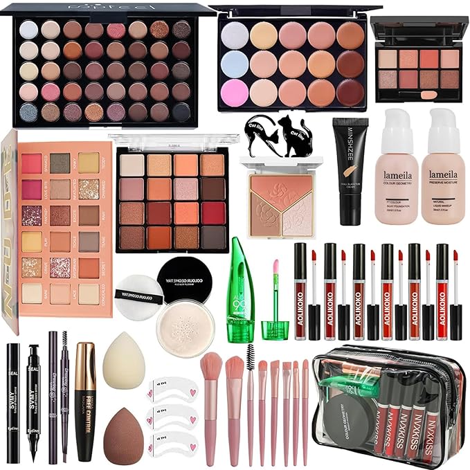 All in One Makeup Kit for Women Full Kit,Makeup Set for Women, Includes Eyeshadow Palette/Foundation/Lipstick/Eyeliner/Mas...