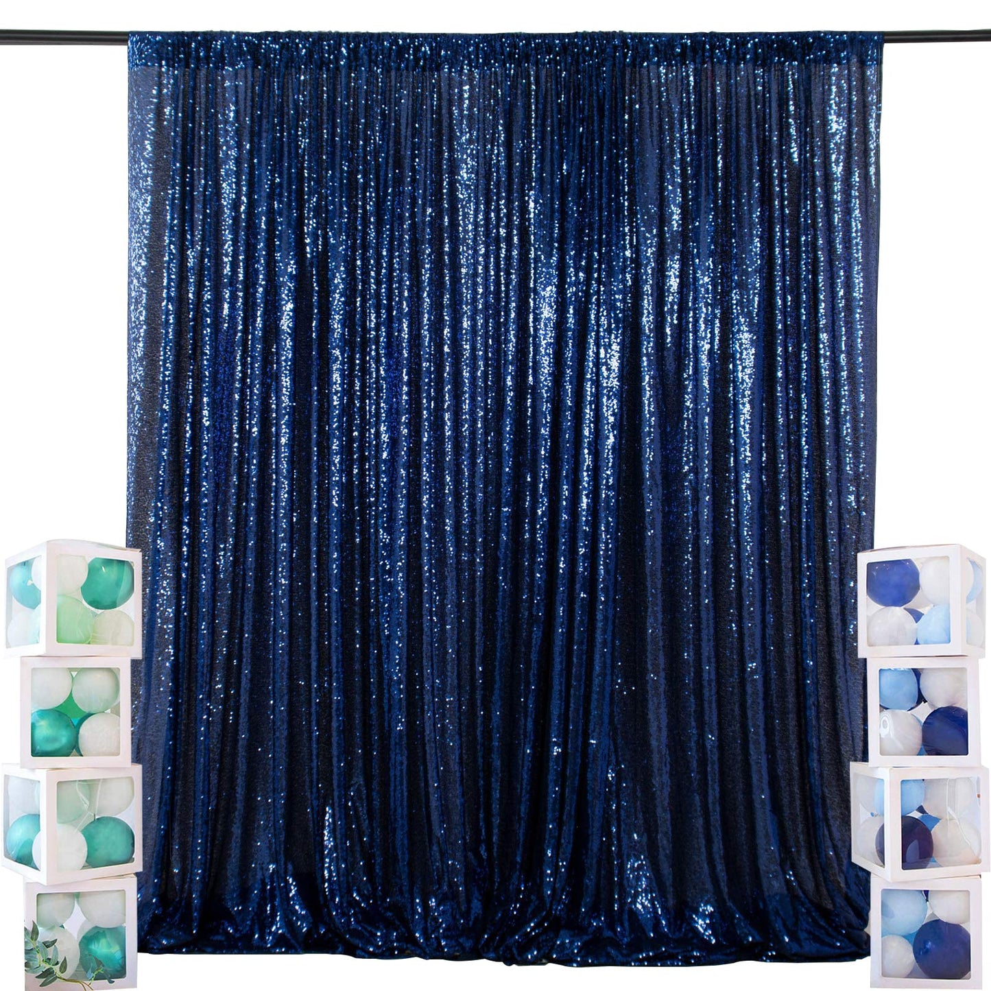 ShiDianYi 4FTX6FT-Navy Blue-Sequin Photo Backdrop, Wedding Photo Booth,Photography Background (Navy Blue)