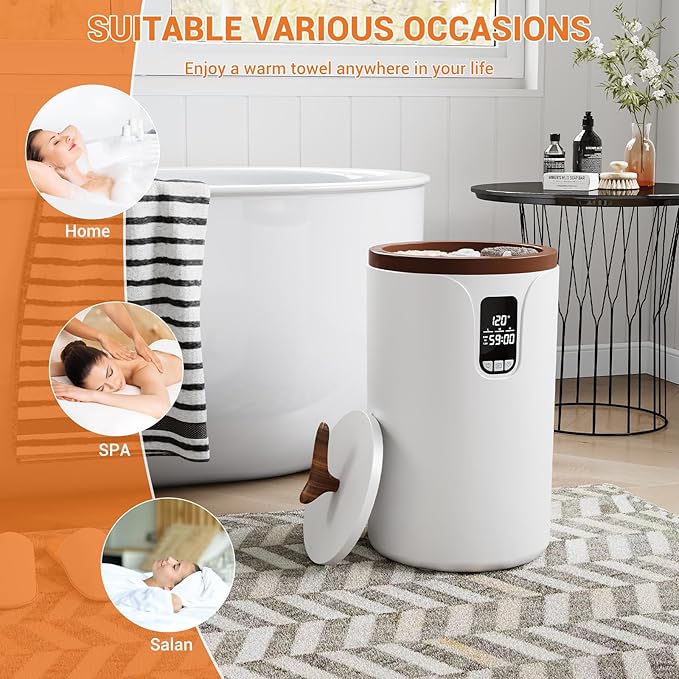 Senfot 20L Towel Warmer for Bathroom with Timer Function, Temperature Adjustable, LED Display, Auto Shut Off, Even Heated Hot Towel Warmer for Towels, Bathrobes, Blankets (Separate Lid)