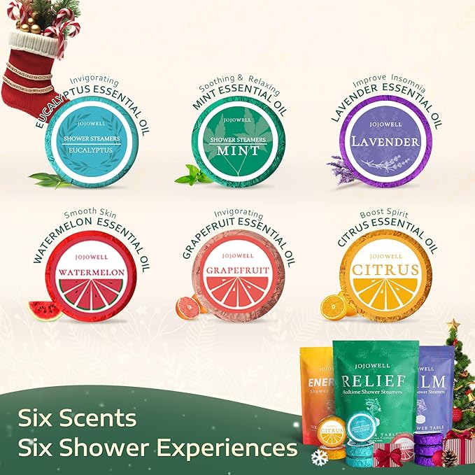 Shower Steamers Aromatherapy - 18 Pack Birthday Gifts for Women, Self Care, Christmas Gifts Stocking Stuffers for Adults, Women, Men, Mom, Teens, White Elephant, Relaxation Home SPA