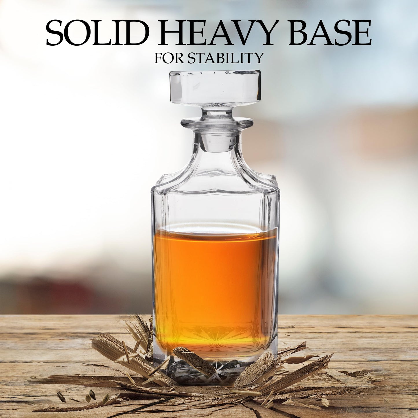 Rogue River Tactical Blank Square Whiskey Decanter With Glass Stopper Custom Gift Flag Men Dad Father's Day Perfect for Laser Engraving Etching