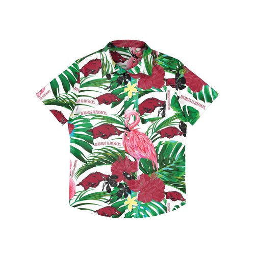 FOCO Arkansas Razorbacks NCAA Mens Flamingo Button Up Shirt - X-Large