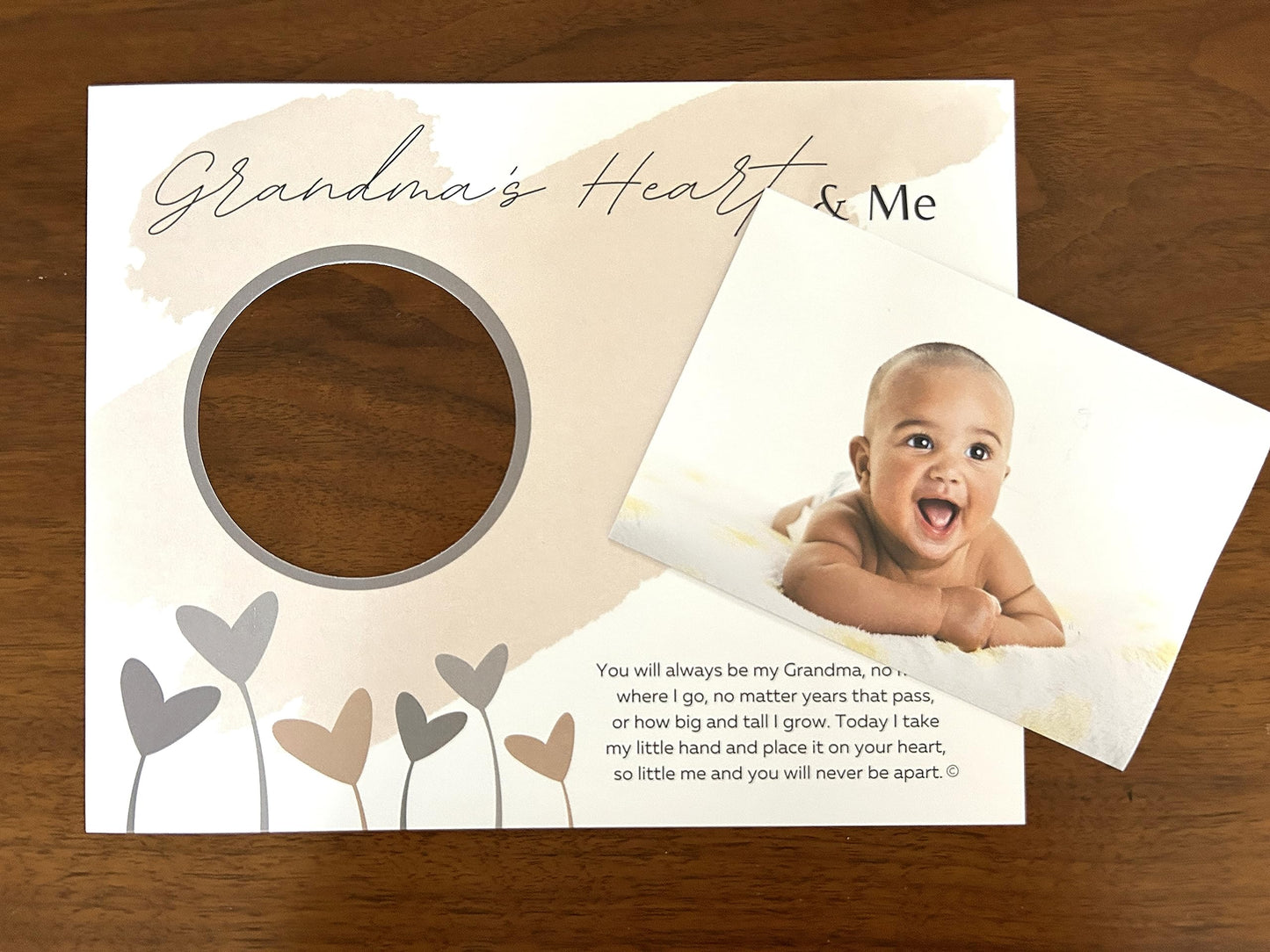 Baby Child Keepsake Handprint Frame for Grandma with Poetry - Loving Gift for Grandma for Christmas, Mother's Day- Made in USA
