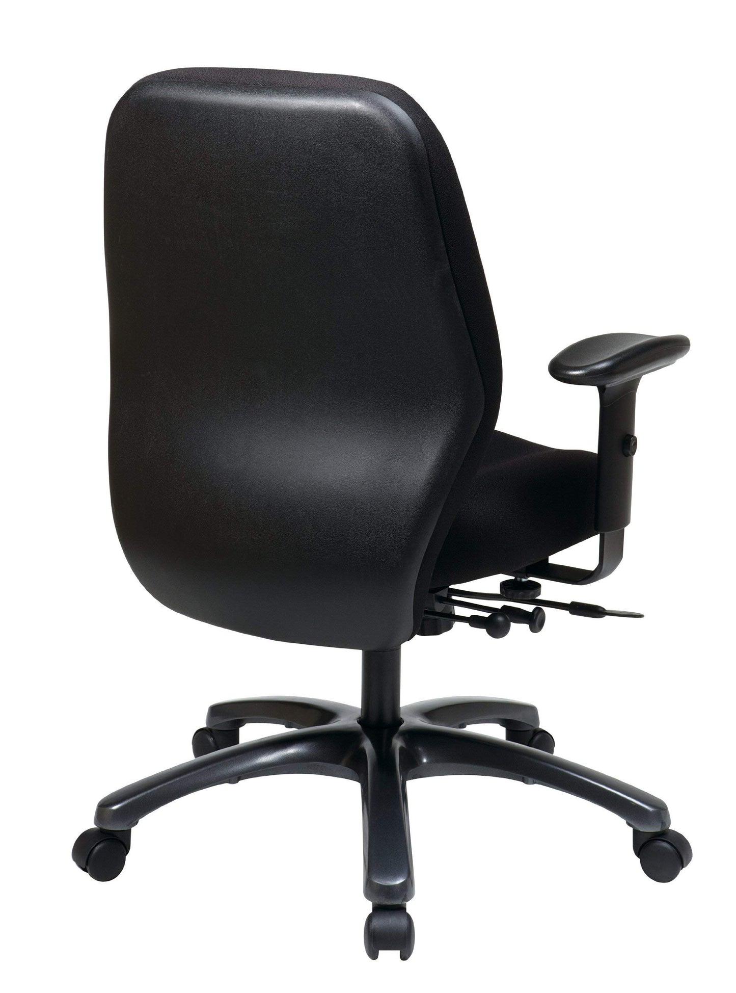 Office Star 24/7 Elite Intensive Use Ergonomic Office Chair with 2-to-1 Synchrony Tilt with Seat Slider, Adjustable Arms and Titanium Finish Aluminum Base, Icon Black