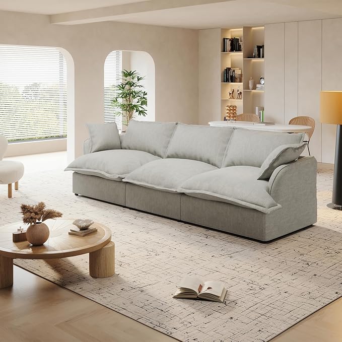Intuition Decor Cloud Modular Sectional Sofa,Down Filled Sectional Sofa Comfort Comfy Sofa Couch with Cushion Covers Removable Extra Deep Seats,Couch for Living Room Apartment Office