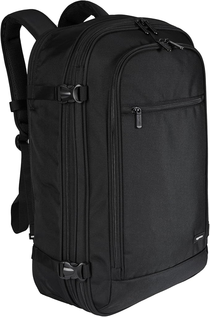 Amazon Basics Travel Backpack, Carry On Backpack, With Laptop Compartment, 40L Capacity, Expandable for 10% Extra Space, B...