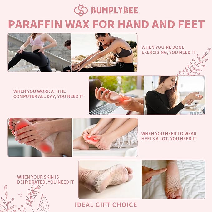 Paraffin Wax Kit - 10 Packs Peach Scent Refills With Silicone Brush for Hands and Feet - Skin Moisturizing, Non-Greasy, Easy-Peeling