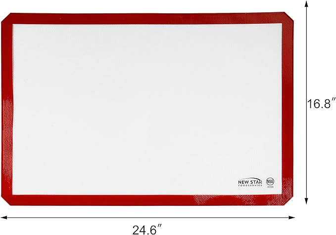 New Star Foodservice 36596 Commercial Grade Silicone Baking Mat Non-Stick Pan Liner, 17 x 25 inch (Full Size)