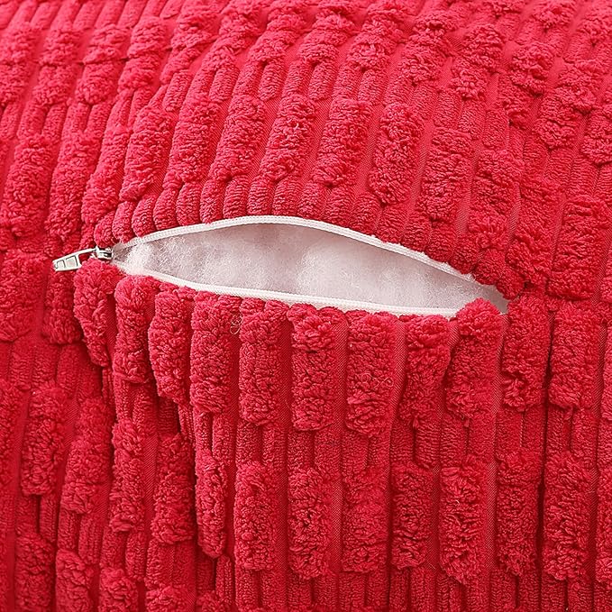 PAJEO Reading Pillow for Sitting in Bed, Large Backrest Reading Pillow with Arm Rest,Back-Rest Support Cushion for Sit Up on Couch, Sofa, and Floor, Dorm Essentials (Red Corduroy, Large(19"))