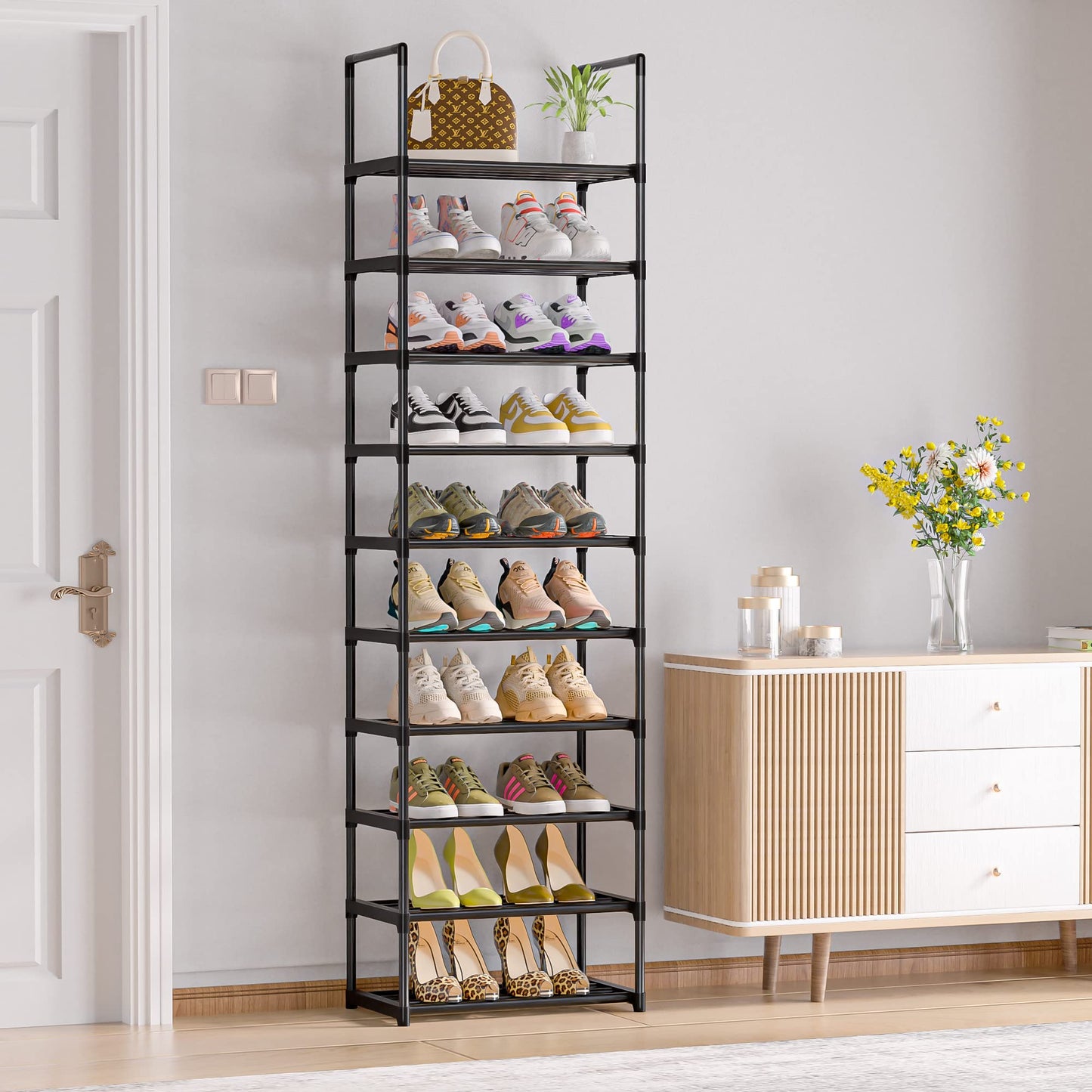 OYREL Shoe Rack, Sturdy Metal Shoe Rack Organizer,Narrow Shoe Racks for Closets,Shoes Rack,Shoe Stand,Shoe Shelf