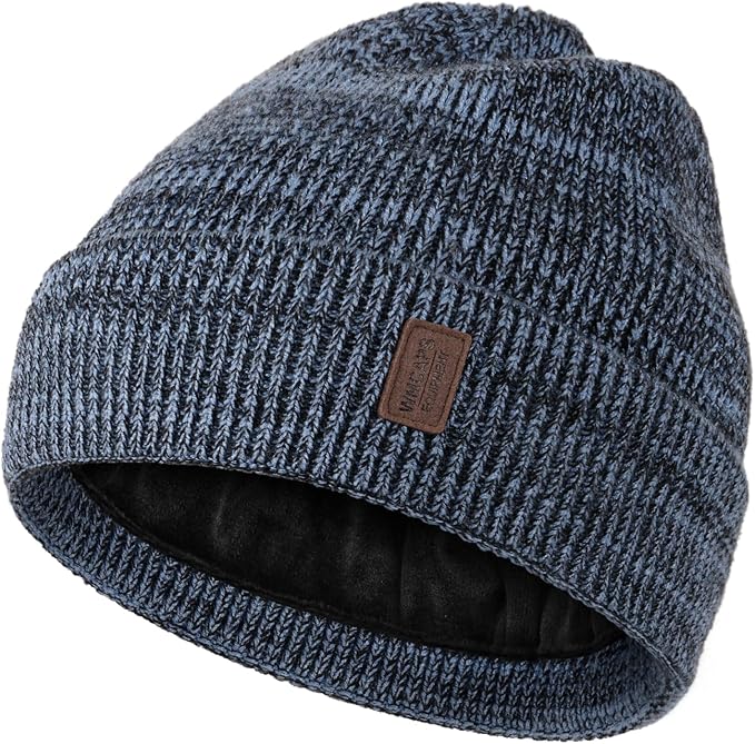 Wmcaps Winter Beanie for Men Women, Fleece Lined Beanie Soft Warm Knit Hat Ski Stocking Cuffed Cap