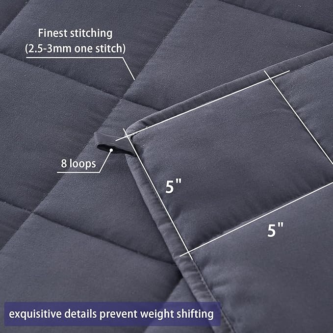 yescool Weighted Blanket for Adults (17 lbs, 48" x 72", Grey) Cooling Heavy Blanket for Sleeping Perfect for 160-180 lbs, Twin Size Breathable Blanket with Premium Glass Bead, Machine Washable