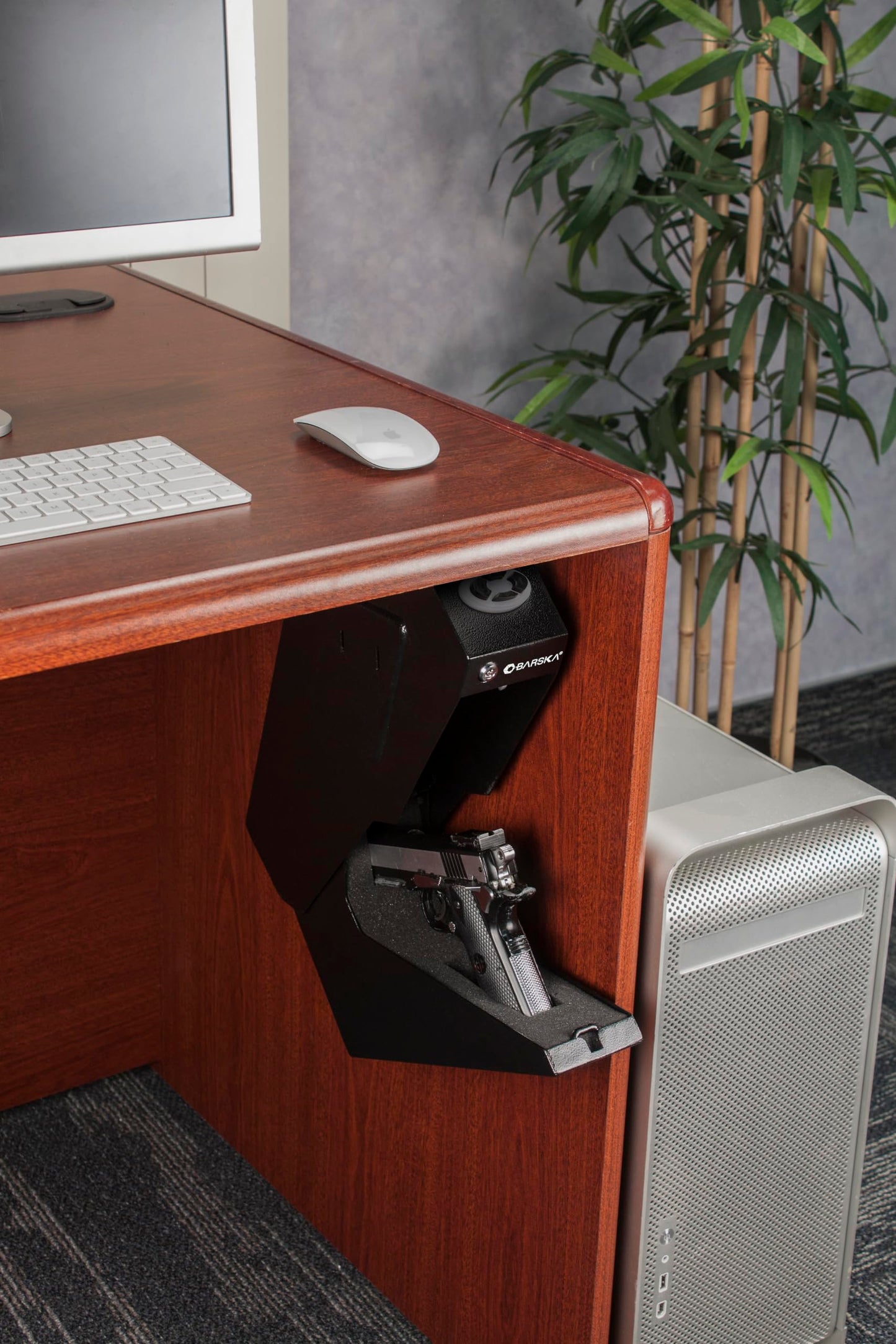 Barska AX13094 Quick Access Keypad Handgun Desk Safe, Black, Exterior Dimensions: 3" x 7.5" x 13.5" (LxWxH)