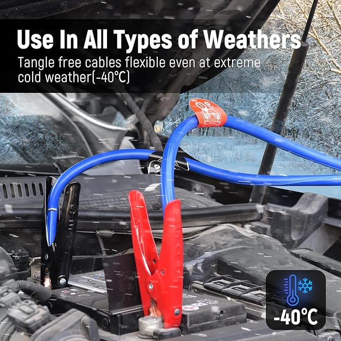 TOPDC Jumper Cables,1 Gauge 30 Feet 800A Booster Cables with UL-Listed Clamps, Heavy Duty Automotive Quick Connect Booster Cables for Car, SUV and Trucks with Carry Bag