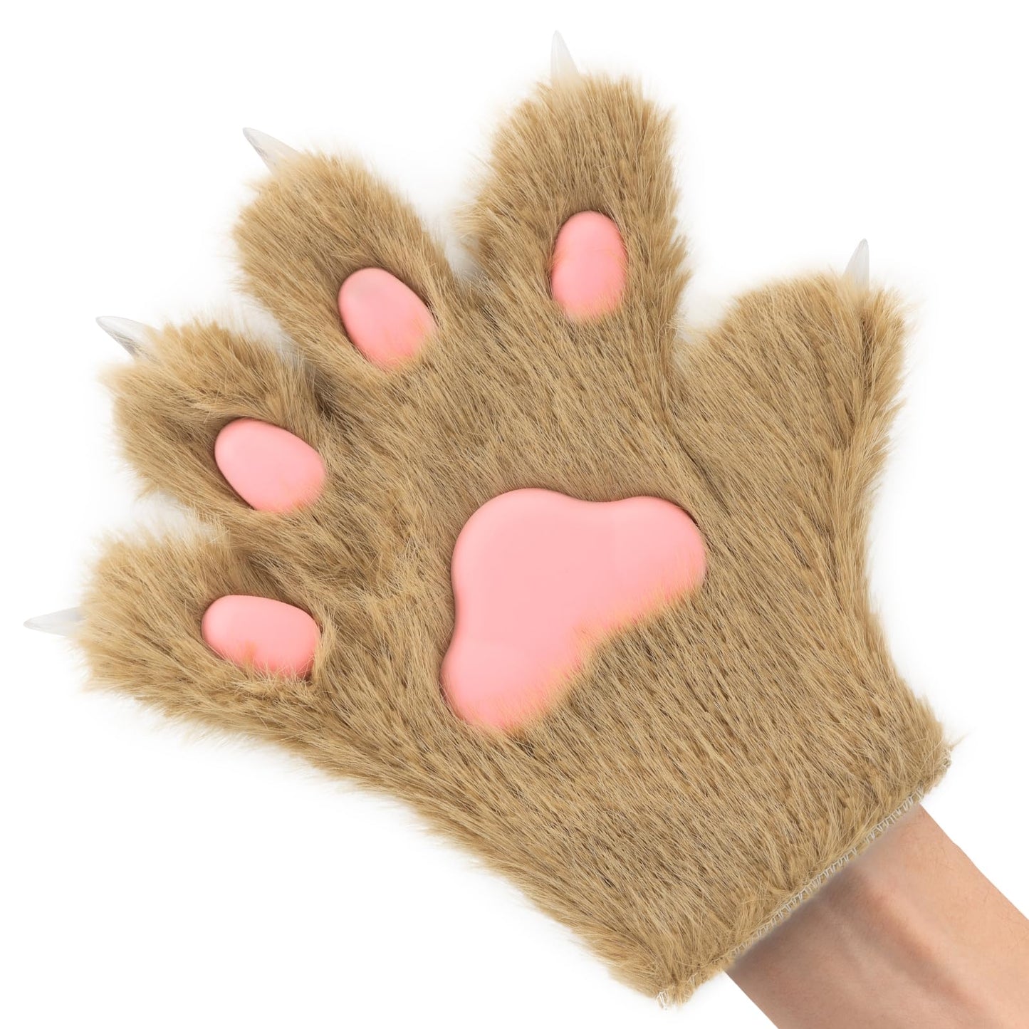 HAOAN Furry Fur Cat Wolf Fox Dog Fluffy Animal Paws Claws Gloves Mittens Hands Costume Cosplay Halloween Christmas for Kids
