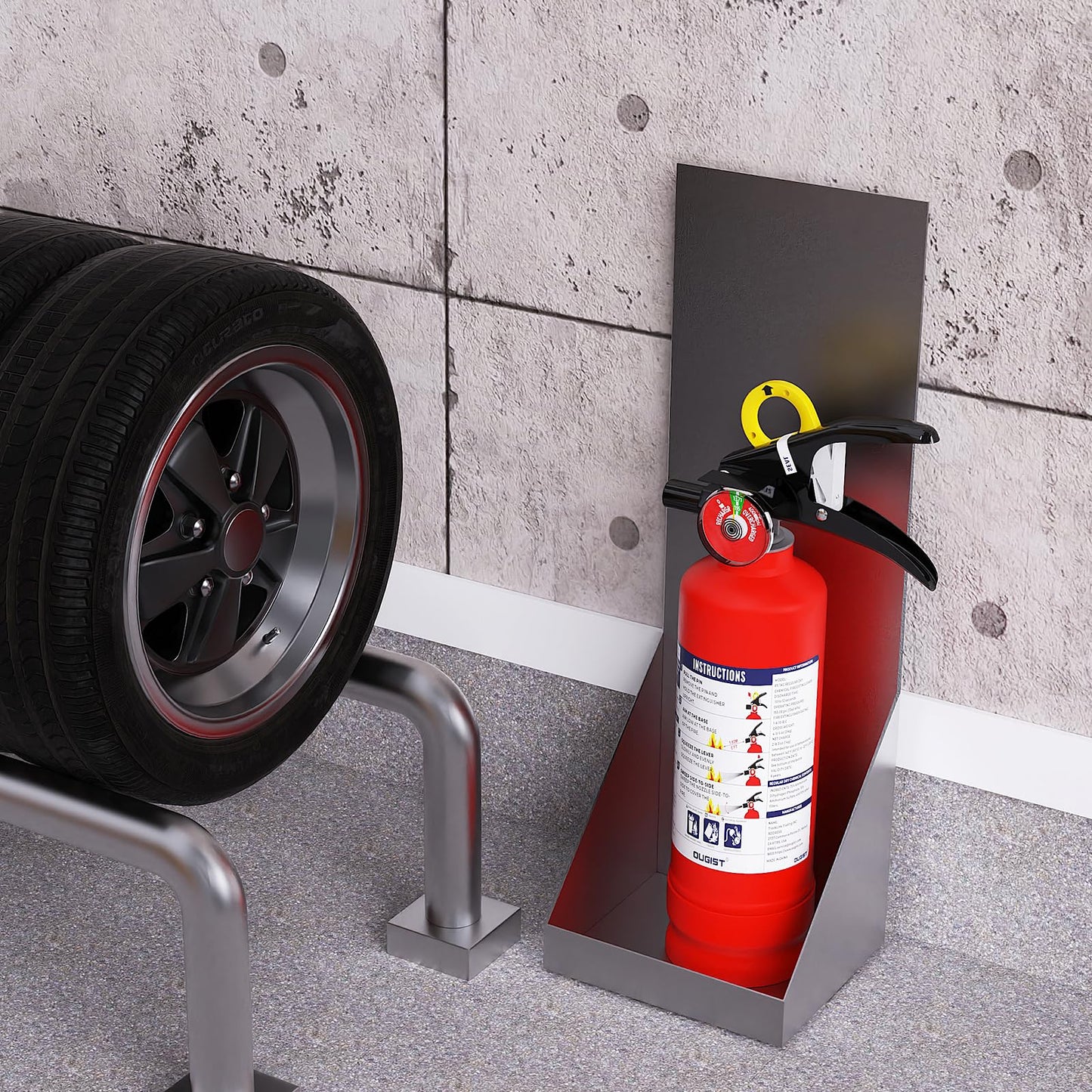Ougist ABC Fire Extinguisher for Home & Vehicle - 2.5 lb 1-A:10-B:C Rated, Dry Chemical Fire Safety with Quick-Release Handle, Certified for Kitchen/Car/Boat Use-Model FF1KG