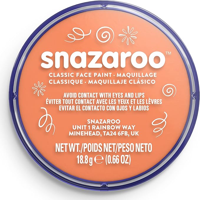 Snazaroo Classic Face and Body Paint, 18.8g (0.66-oz) Pot, Apricot