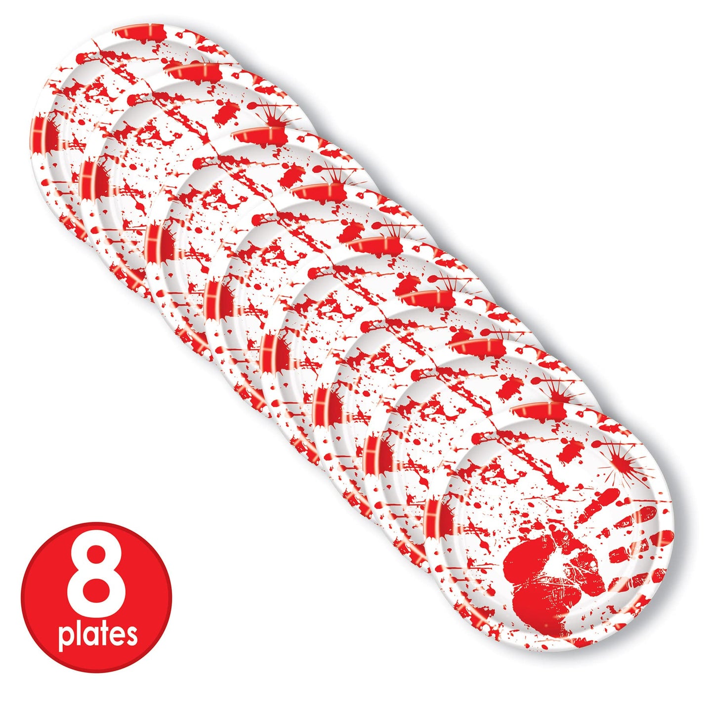 Beistle Bloody Handprints 9 Inch Plates