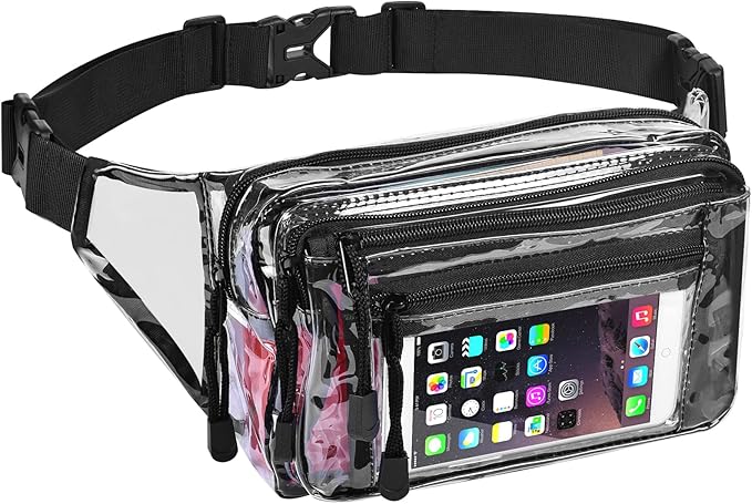 Clear Bag Stadium Approved Large Clear Fanny Pack for Women for Work,Multi-purpose Waist Bag for Travel & Sporting Event