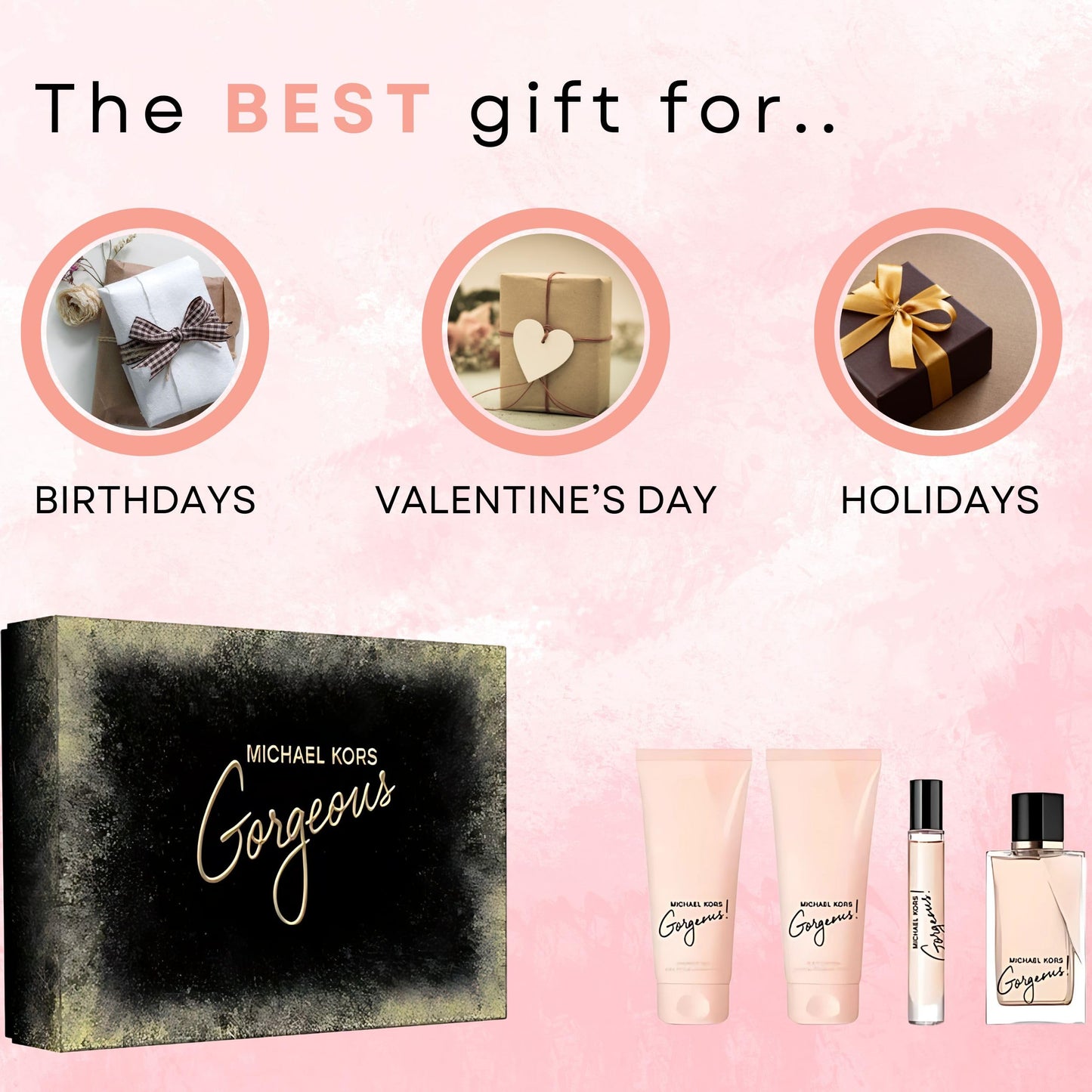 Michael Kors Gorgeous for Women - 4 Pc Gift Set 3.4oz EDP Spray