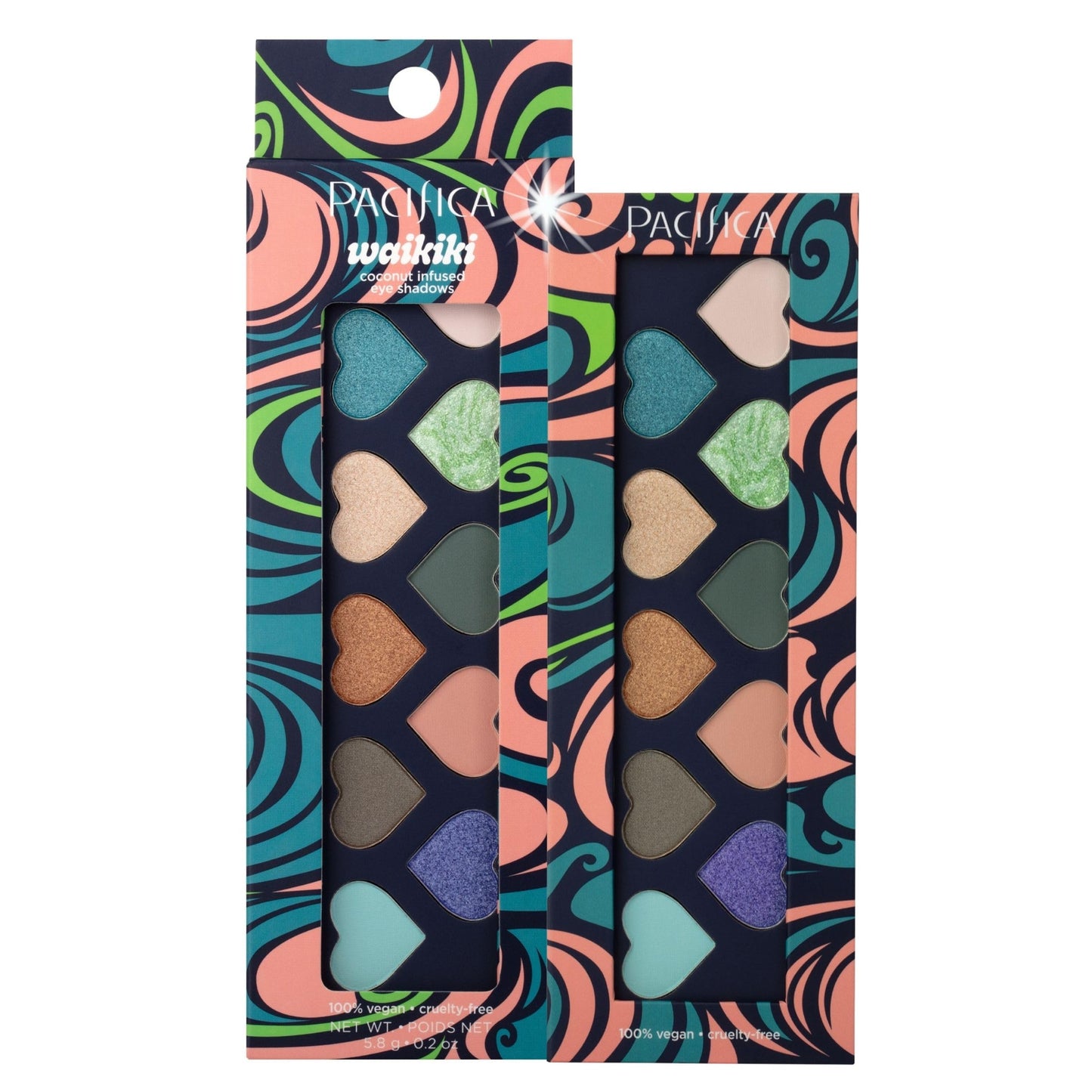 Pacifica Eyeshadow Palette – Waikiki, 10 Blendable Shades, Talc-Free, Vegan, 0.24 oz