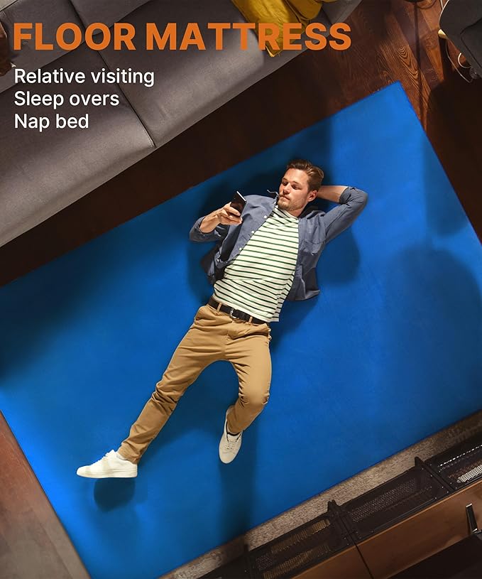 Extra Thick GAIALOOP 4 INCH Memory Foam Camping Mattress, Roll Up Floor Sleeping Mat Camp Cot Mattress Pad Travel Camping Couch Bed for Guest Adults Side Sleepers