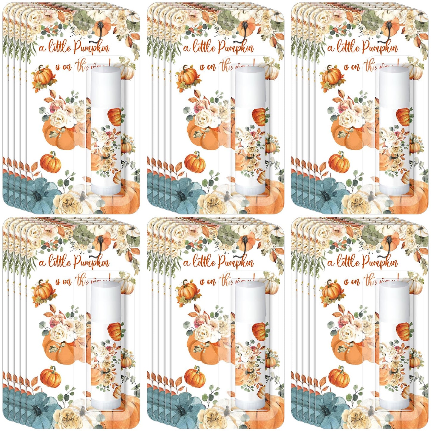 30 Pack Fall Little Pumpkin Baby Shower Games Prizes Gifts Bulk Pumpkin Pie Scented Lip Balms Favors for Boys Girls Gender Revea