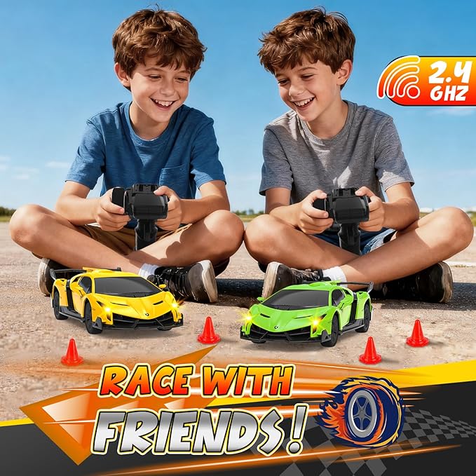 Lamborghini Remote Control Car, Officially Licensed 1:24 Scale 2.4GHz RC Drift Car Toys with Headlight, Lambo Hobby Rc Cars for Boy Girl 4-12 Years Old, Birthday Gift (Yellow