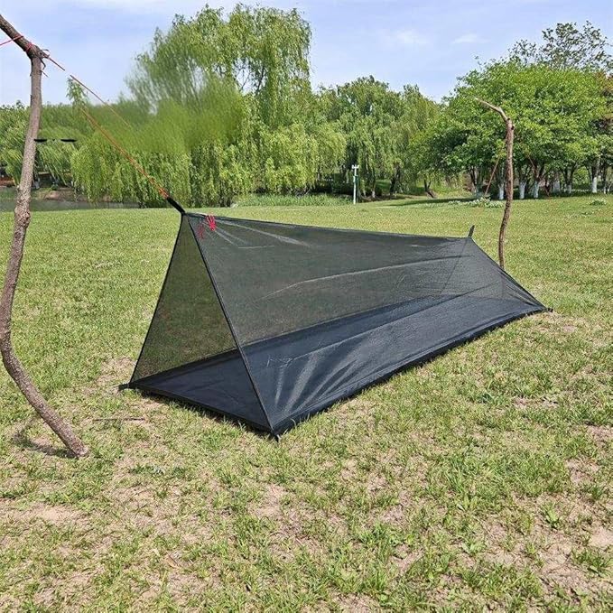 Ultralight 1-Person Bug Bivy Tent – No-See-Um Mesh Shelter with Waterproof Floor for Backpacking, Camping, Bushcraft, Surv...