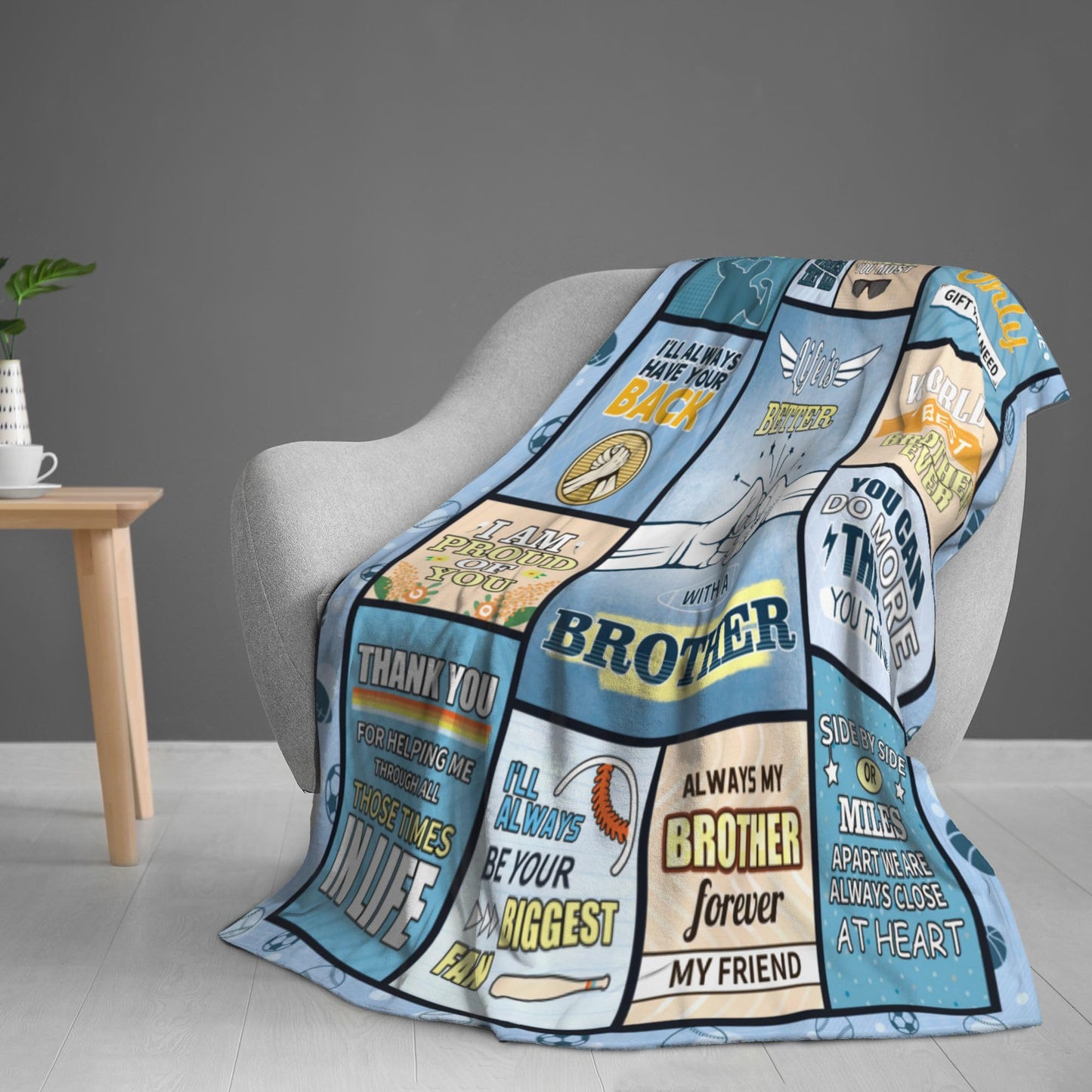 LekinGift Brother Gifts, Gifts for Brother from Brothers to My Brother's Blanket 60''x50'' Best Gift for Fathers Day Birthday Valentines Christmas Day Bday Present for Brothers, Bro Gift for Men