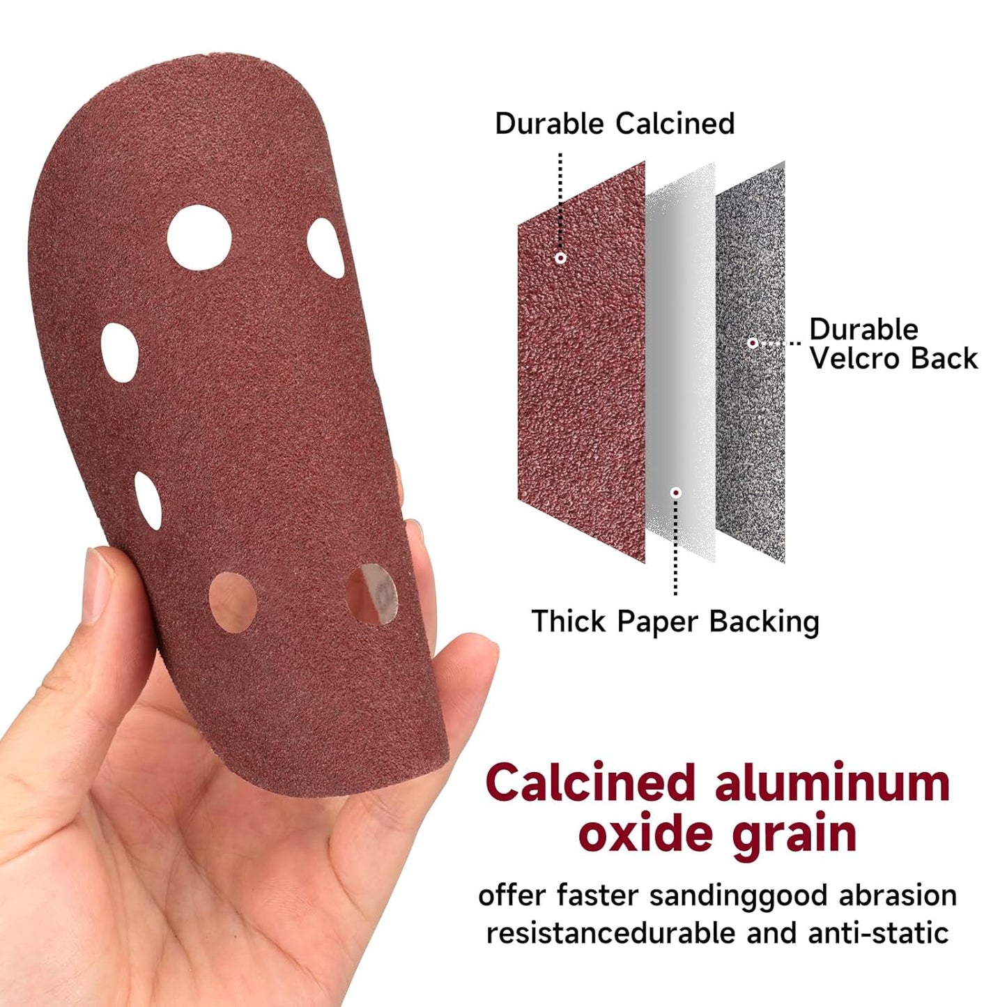 100 PCS 5 Inch Sanding Discs 800 Grit, Round Hook and Loop Sandpaper for Random Orbital Sander