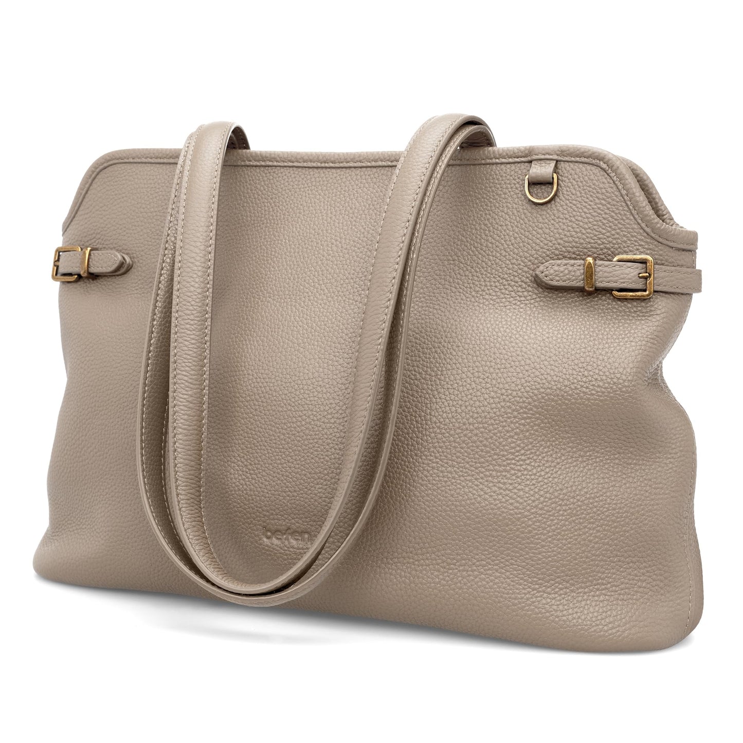 befen Genuine Leather Tote Bag for Women, Woman Designer Totes Purse Handbags with Top Handles Satchel Purses for Daily & Travel Taupe