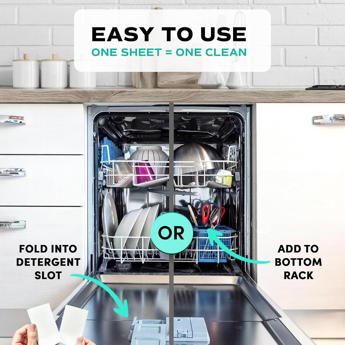 Zero Trace Dishwasher Detergent Eco-Friendly Sheets for Dish Washing - Plant Powered Technology- Unscented- 60 Loads