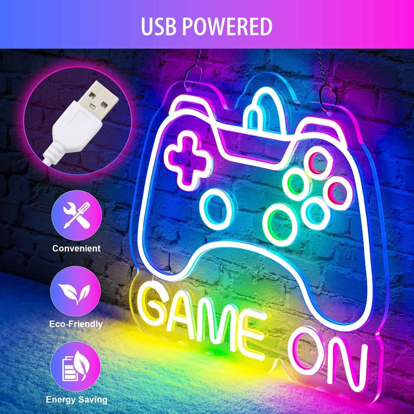 Basaneon Gamer Neon Sign, Dimmable Neon Controller Sign for Gaming Room Decor, USB Powered Gamepad Shaped Gaming Neon Sign for Teen Boys Room Decor - Best Gifts Led Gaming Sign for Teenage Boys Kids