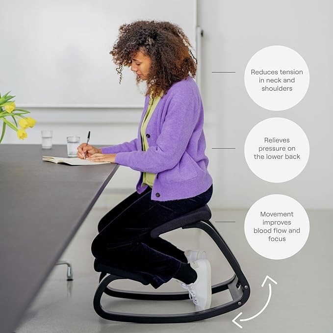 Varier Variable Natural/Grey Ergonomic Office Kneeling Chair – Active Sitting, Rocking Seat for Home, Study & Posture Support – 10 Year Quality Guarantee