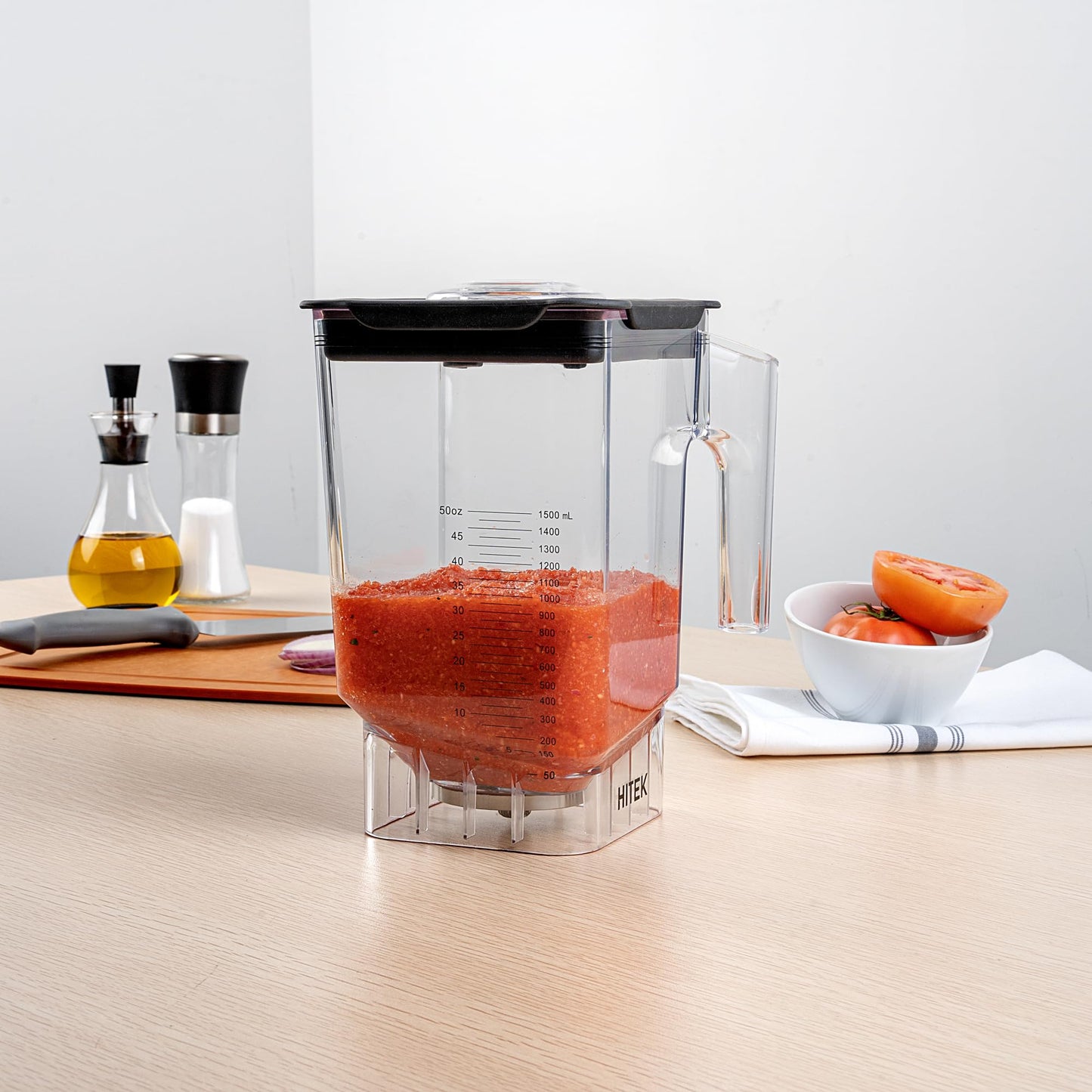Restaurantware-Hi Tek 48 Ounce Commercial Blender Jar, 1 Replacement Jar For Heavy-Duty Commercial Blender - 'S' Shaped Blade, Shatterproof, Clear Tritan Container, For Juices Or Smoothies