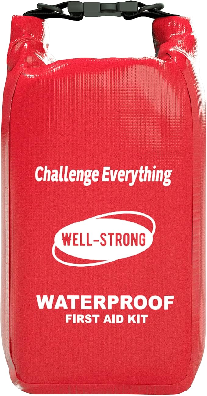 WELL-STRONG Waterproof First Aid Kit Roll Top Boat Emergency Kit with Waterproof Contents for Fishing Kayaking Boating Swi...