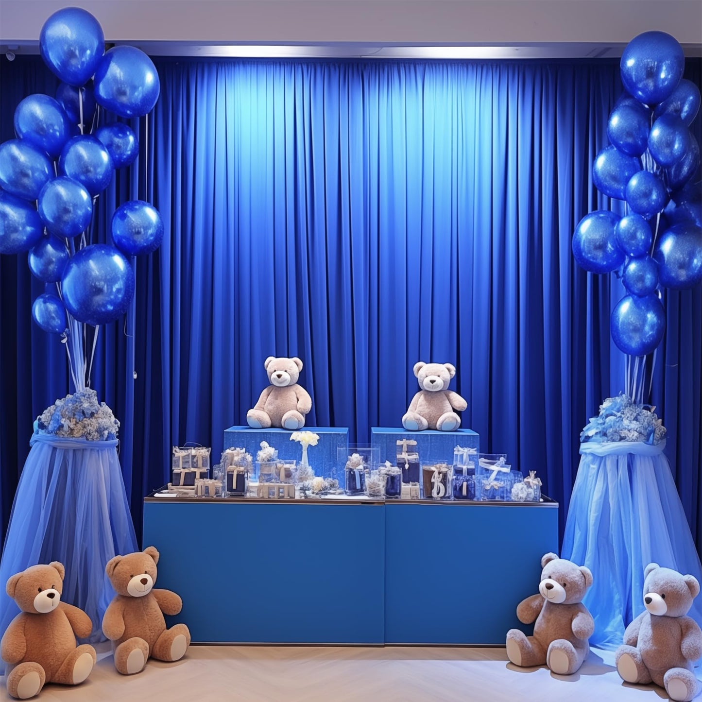 Royal Blue Backdrop Curtain 2 Panels-Wrinkle-Free Royal Blue Curtains Polyester Photography Drapes for Baby Shower Birthday Party Photo Background Backdrop Stand- 8 X10FT (Royal Blue)
