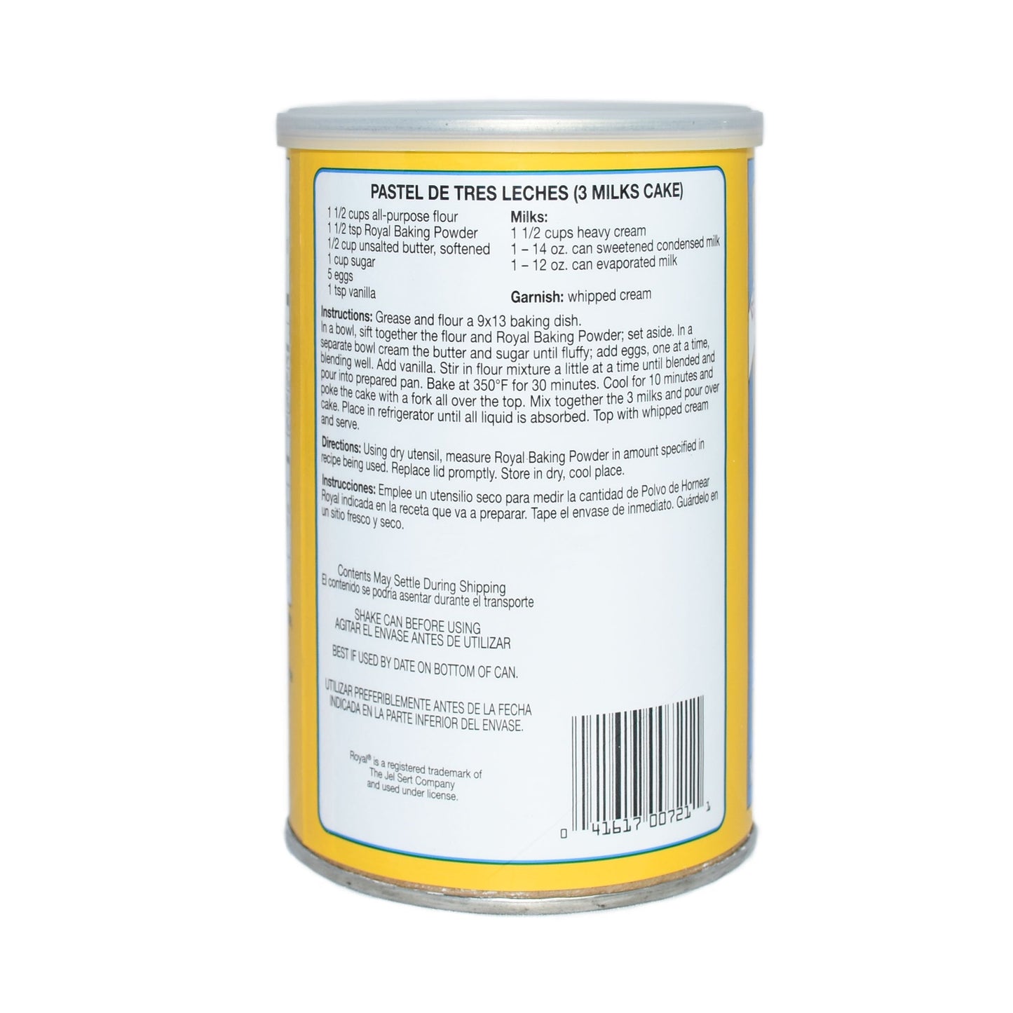 Royal Baking Powder, - Gluten Free, Vegan, Vegetarian, Double Acting Baking Powder in a Resealable Can with Easy Measure Lid, Kosher, Halal