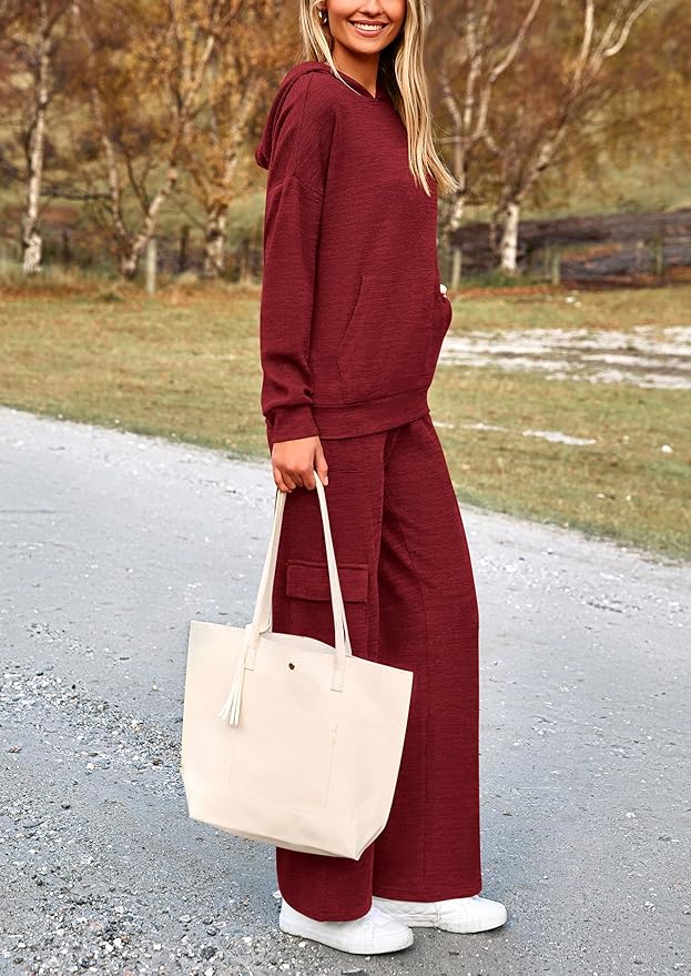 PRETTYGARDEN 2 Piece Sets for Women Fall 2026 Sweatsuits Outfits Lounge Matching Hoodie Set Travel Track Suits Winter Clothes