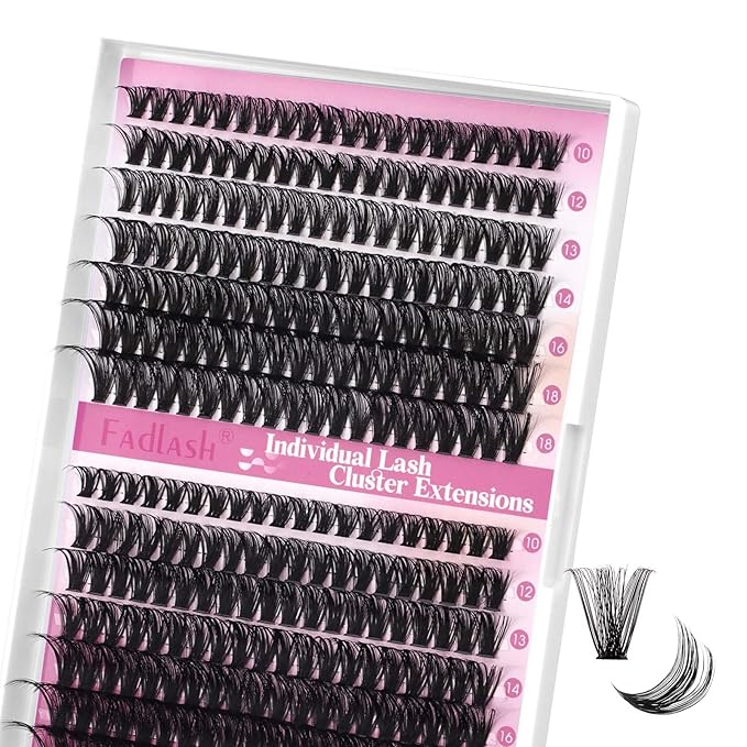 Lash Clusters Fluffy 50D+60D 10-18mm Mixed Tray Thick Eyelash Clusters D Curl Individual Lashes 280pcs Eyelash Extension Clusters Wispy Soft DIY Lash Extensions (50D+60D-0.07-D,10-18mm)