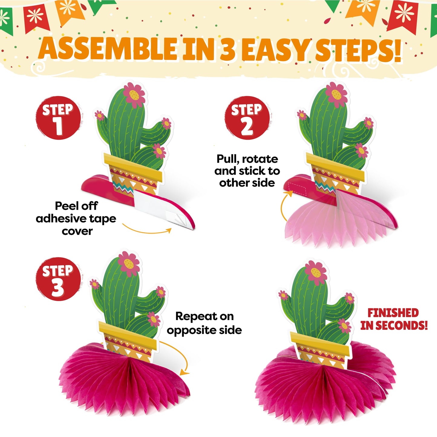 Mexican Party Cinco De Mayo Decorations - Mexican Table Centerpiece Set - Cinco De Mayo Fiesta Party Decorations Favors - 10 Pack - Fiesta Supplies Props