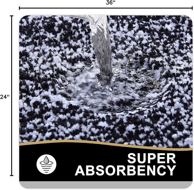 OLANLY Bathroom Rugs 36x24, Extra Soft and Absorbent Microfiber Bath Mat, Non-Slip, Machine Washable, Quick Dry Shaggy Bath Carpet, Suitable for Bathroom Floor, Tub, Shower (Large, Black)