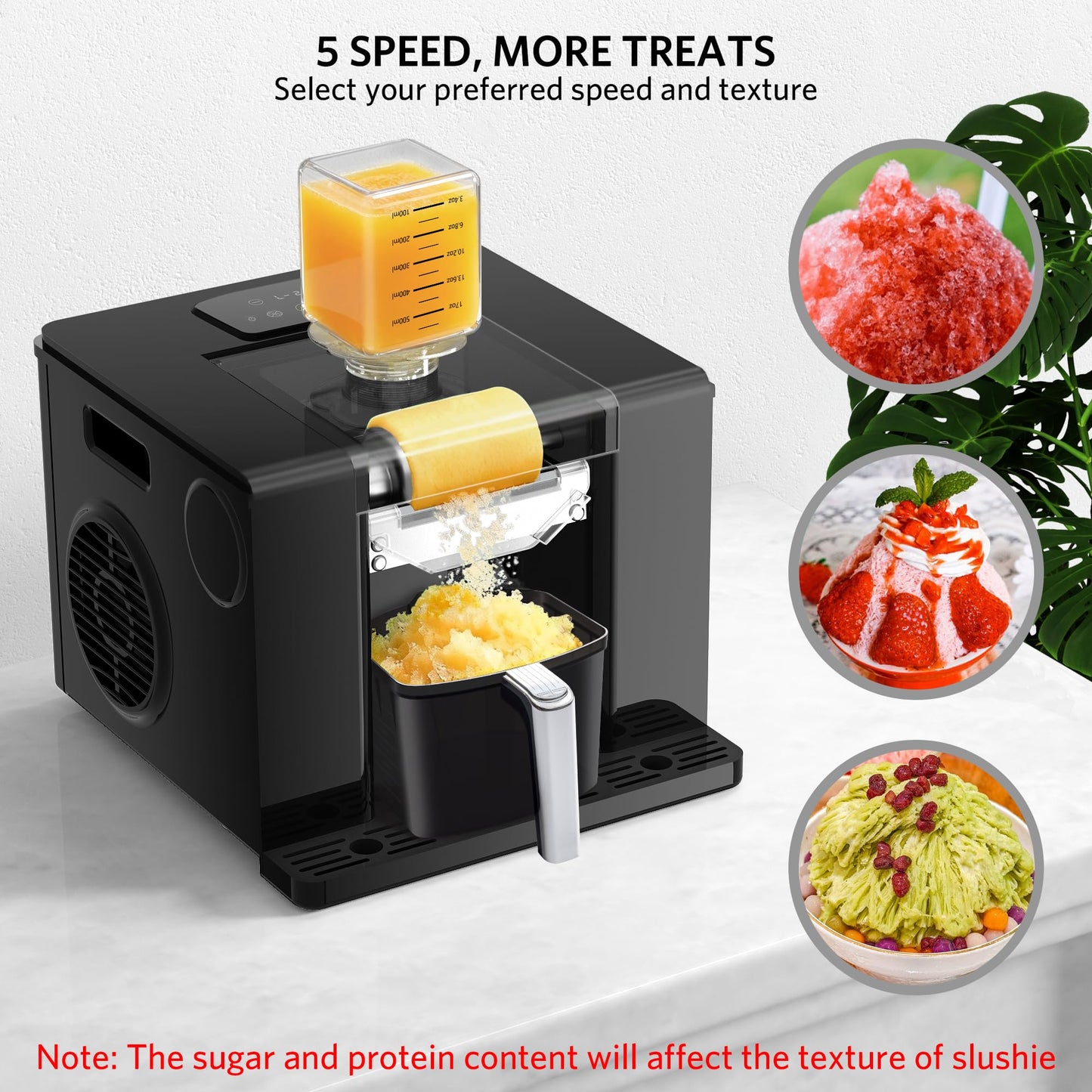 Bellatte Shaved Ice Machine with Compressor | 60s Fast Fluffy Slushie & Snow Cone Maker | No Pre-Freezing | Sugar-Free Friendly | Self-Cleaning | 16oz Frozen Drink Maker for Home, Party & RV