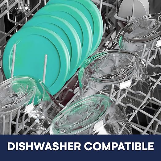 Lids for Pyrex and Anchor Round Glass Containers (4-Cups, Green-6PK)