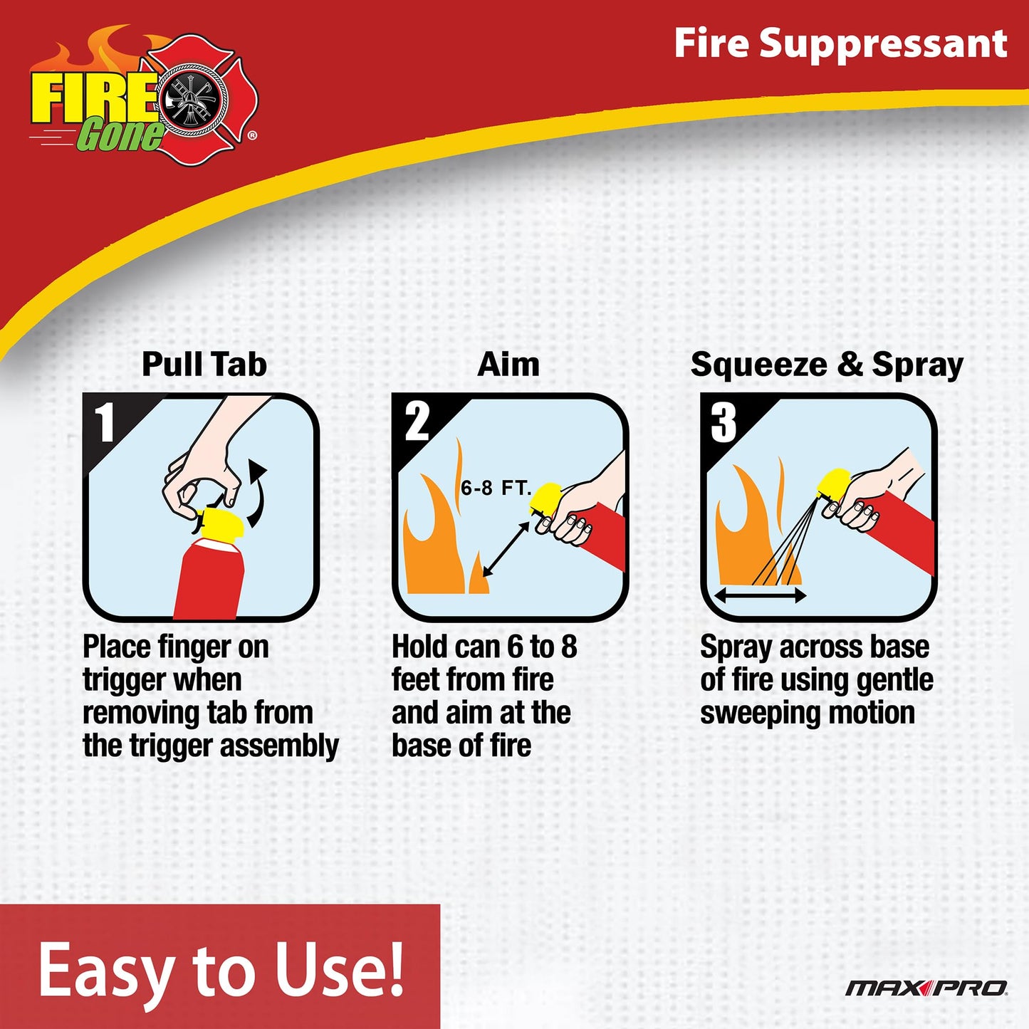 Fire Gone 2NBFG2704 White/Red Fire Suppressant Canisters - 16 Ounce, (Pack of 2 Units)