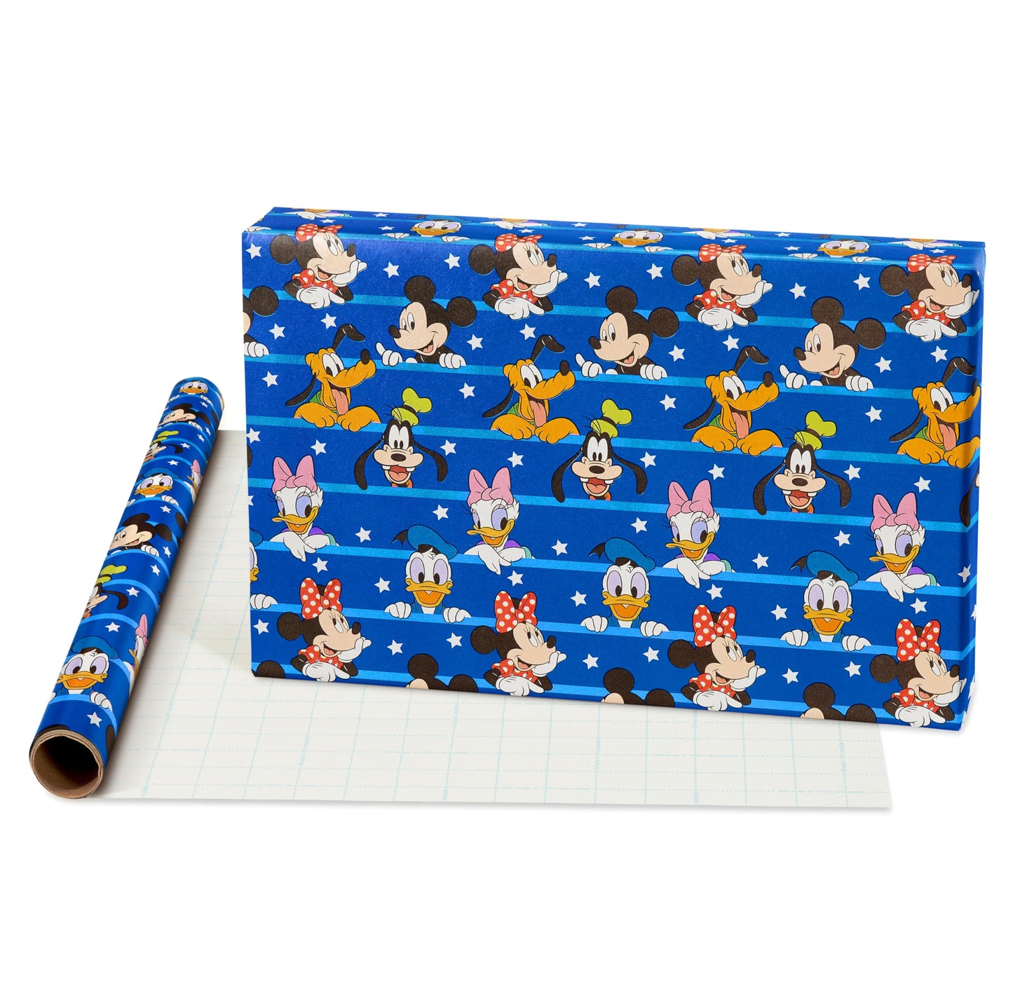 American Greetings 105 sq. ft. Disney Wrapping Paper Set with Gridlines for Kids Birthday, Baby Shower and All Occasions, Mickey Mouse, Minnie Mouse, Pluto and Polka Dots (3 Rolls, 30 in. x 14 ft. each)