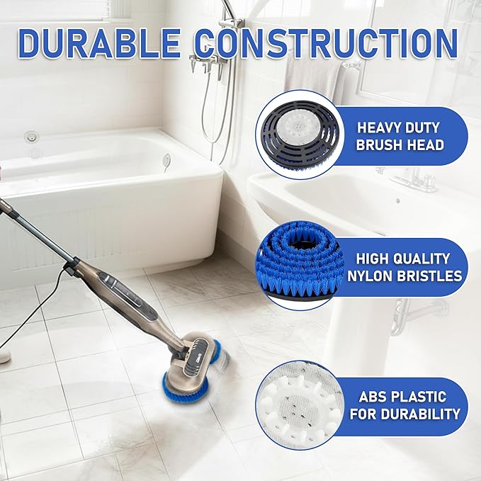2 PCS Upgraded Steam Mop Pads Replacement Brush Head for Shark Steam and Scrub Mop S7000/S7001/S7201/S8201, Nylon Bristles for Deep Cleaning & Scratch-Free Polishing on Hardwood & Tile Floors (Blue)