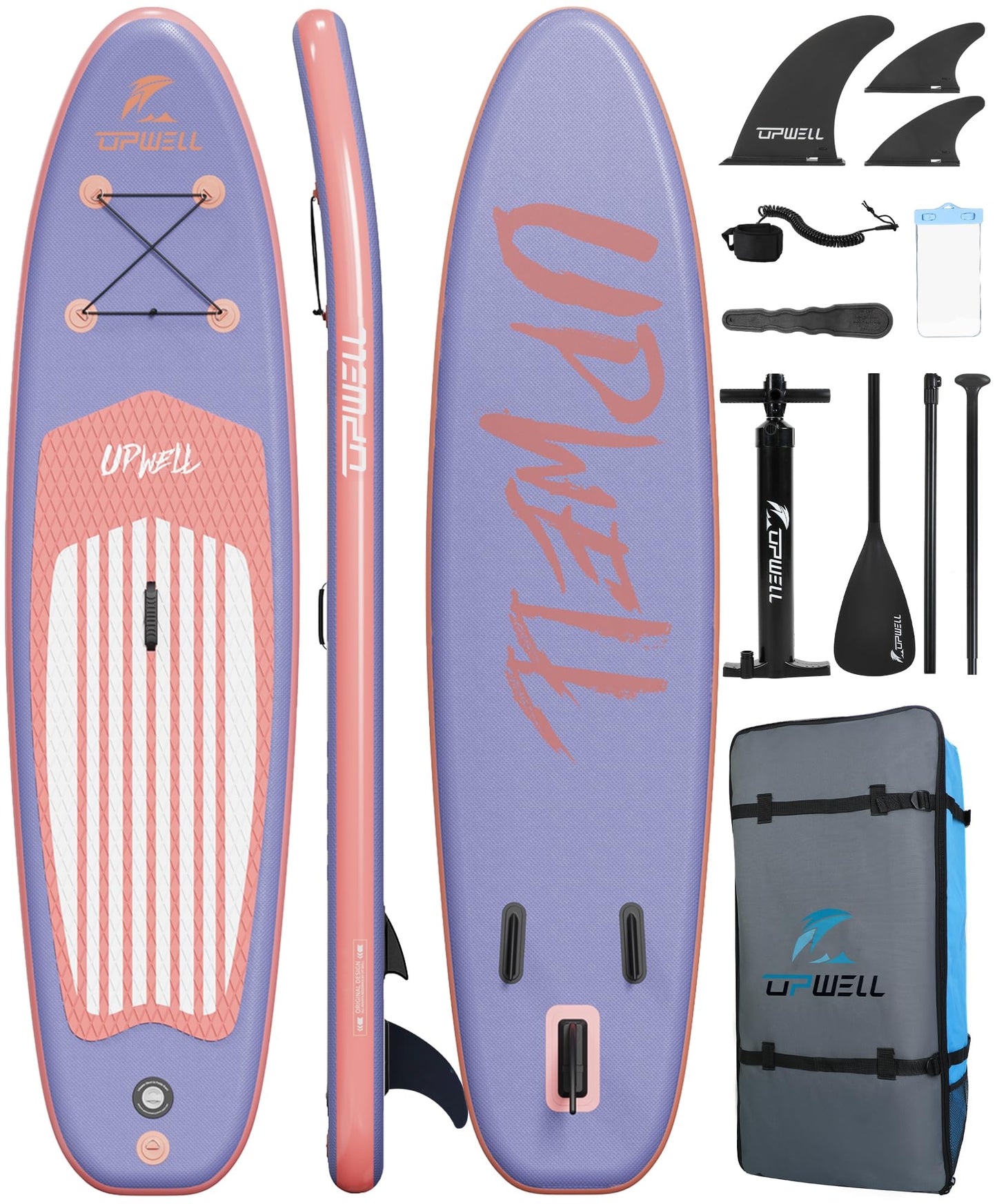 UPWELL Inflatable Stand Up Paddle Board Premium SUP Paddle Boards for Adults, 10’2” Blow up Paddle Boards 6” Thick, Purple