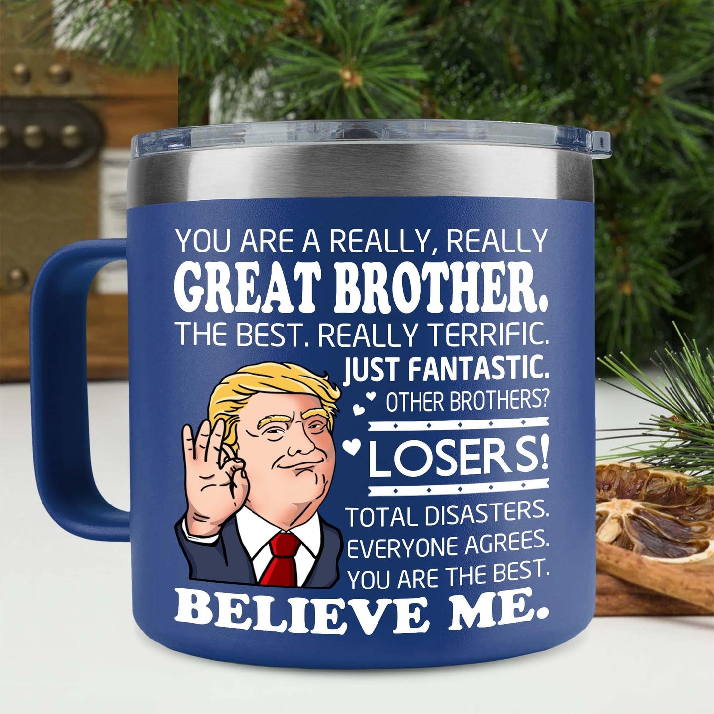 TOBYOVU Brother Gifts - Fathers Day Cups For Brother - You're A Great Brothers Gift - Birthday Gifts For Big Bro, Old Sibling From Sister, Younger - Funny Gift Ideas For Bro, Brothers Adult